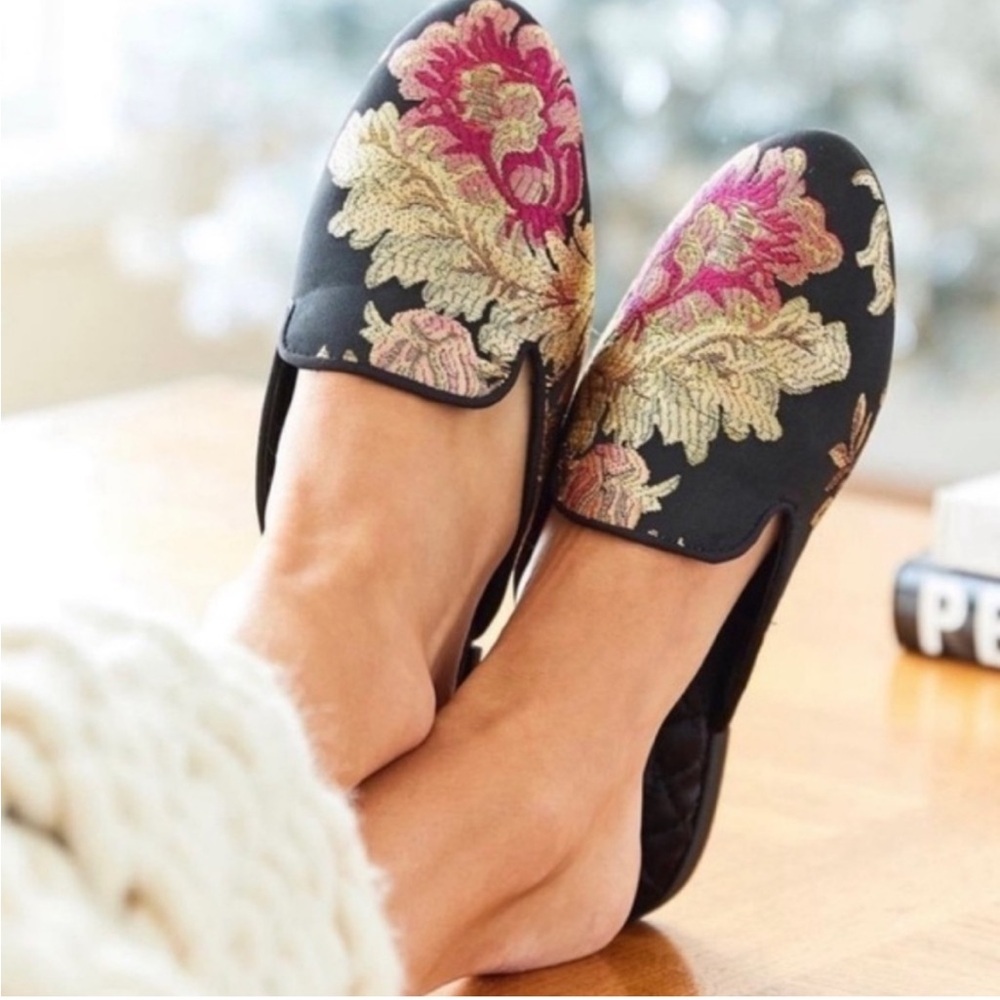 NEW Birdies Phoebe slipper slides floral metallic slip on flats‎ size 5